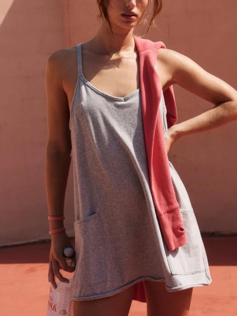 FP MOVEMENT BY FREE PEOPLE Wmn's Hot Shot Mini Dress Size S Light Heather Grey
